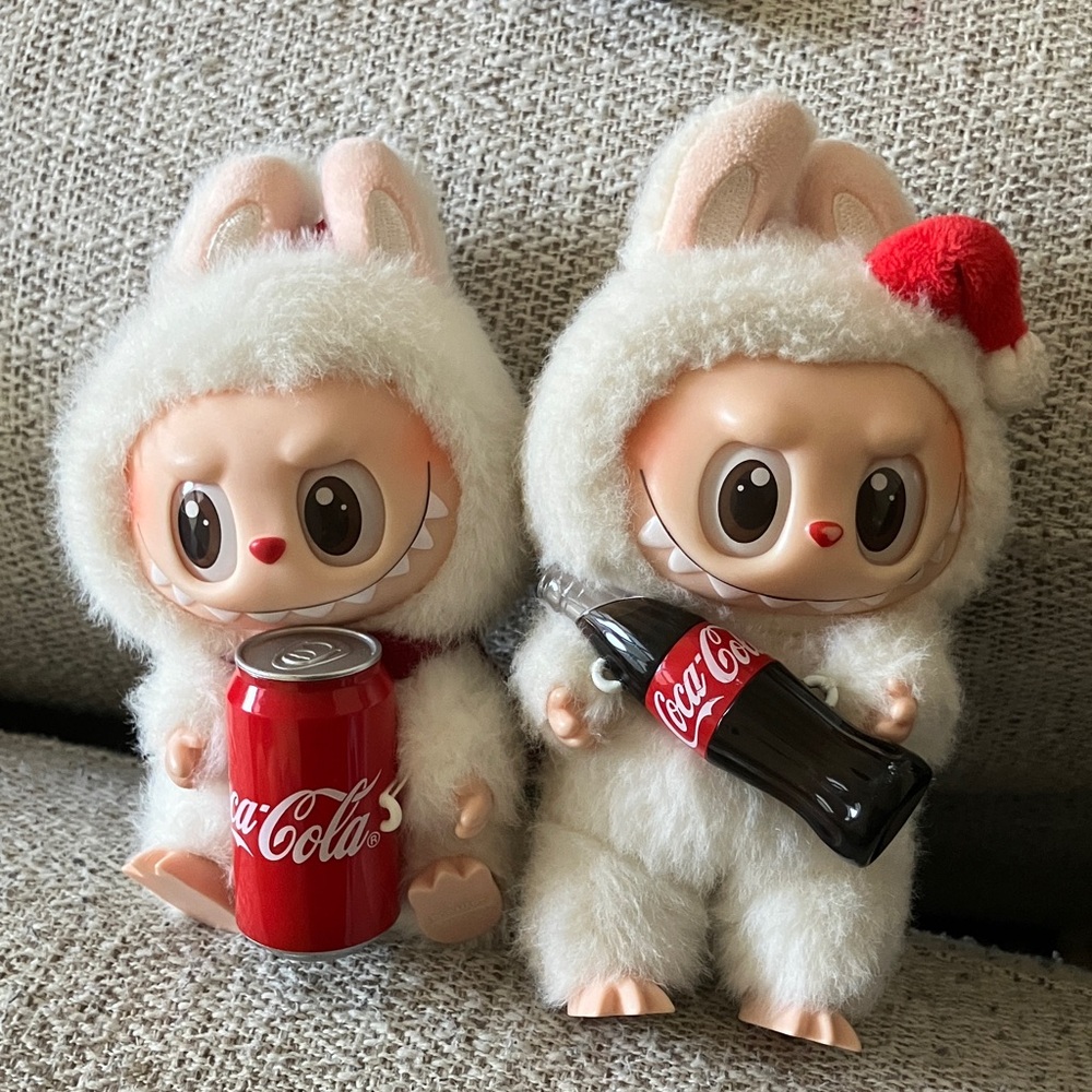100% authentic cocacola labubu set coke